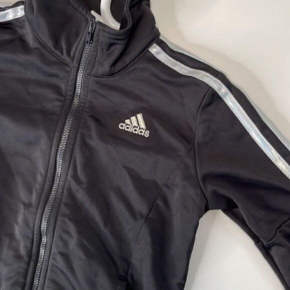 Adidas zip up jacket.  Size 6X.  Holographic stripes. - Picture 3 of 6